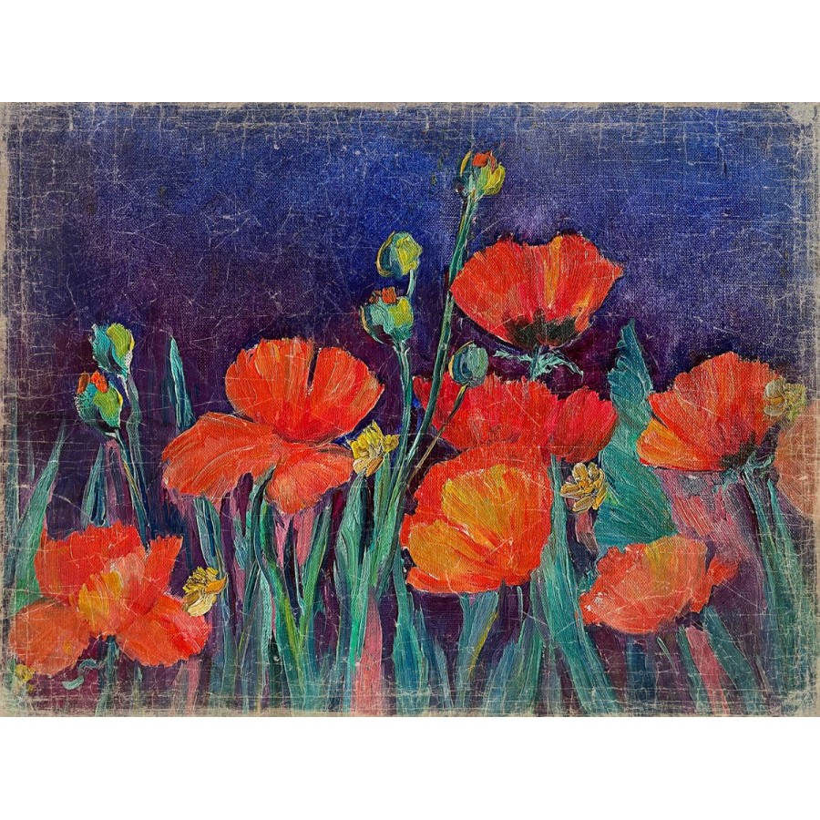 FLEURS DES CHAMPS BLEUES (120x90cm)